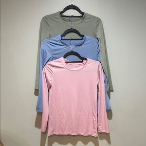 Kids Long Sleeve Tees - Pink, Blue, and Green